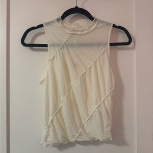 Anthropologie Cream Sleeveless Top